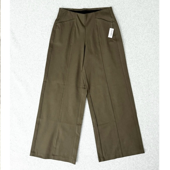 Old Navy Pants - Old Navy Womens Pixie Wide Leg Pants Size Medium Brown Green Pull On Stretch New